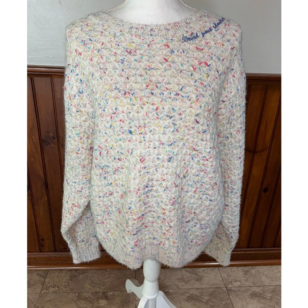 Womens SMP Saturday Morning Pancakes‎ Confetti Chunky Knit Sweater Size S/M